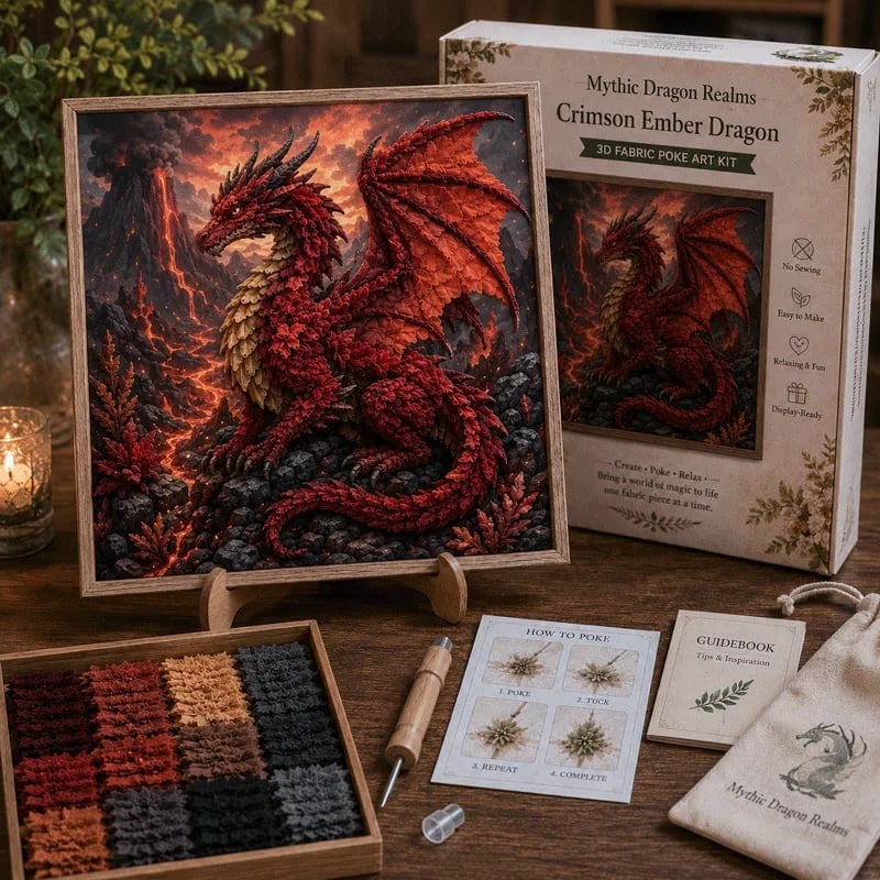 DragonRise – Fantasy Fabric Poke Art Kit