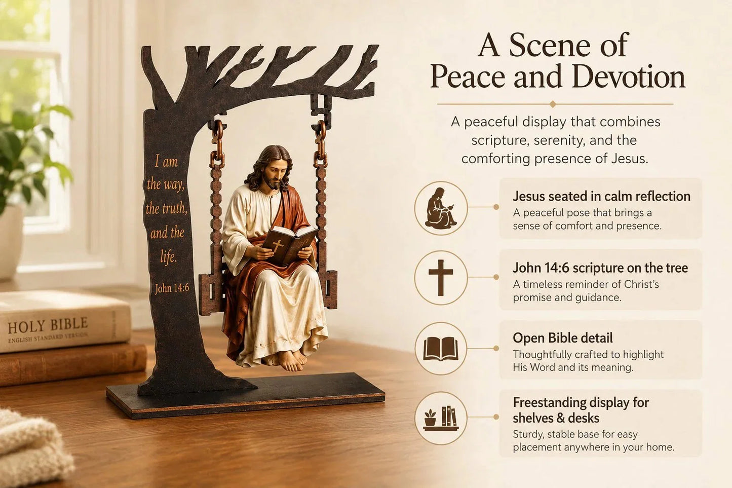 FaithGrace – Christian Jesus Swing Table Ornament
