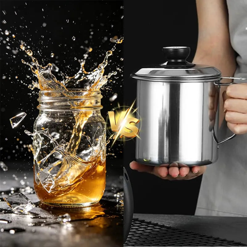 PurePour – Stainless Steel Oil Strainer Pot