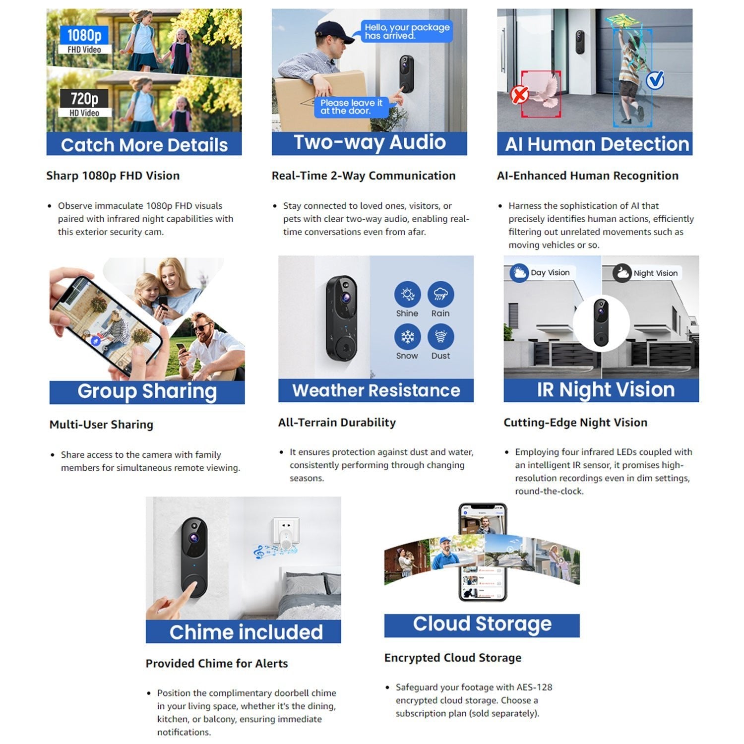 Wireless Smart Doorbell Camera