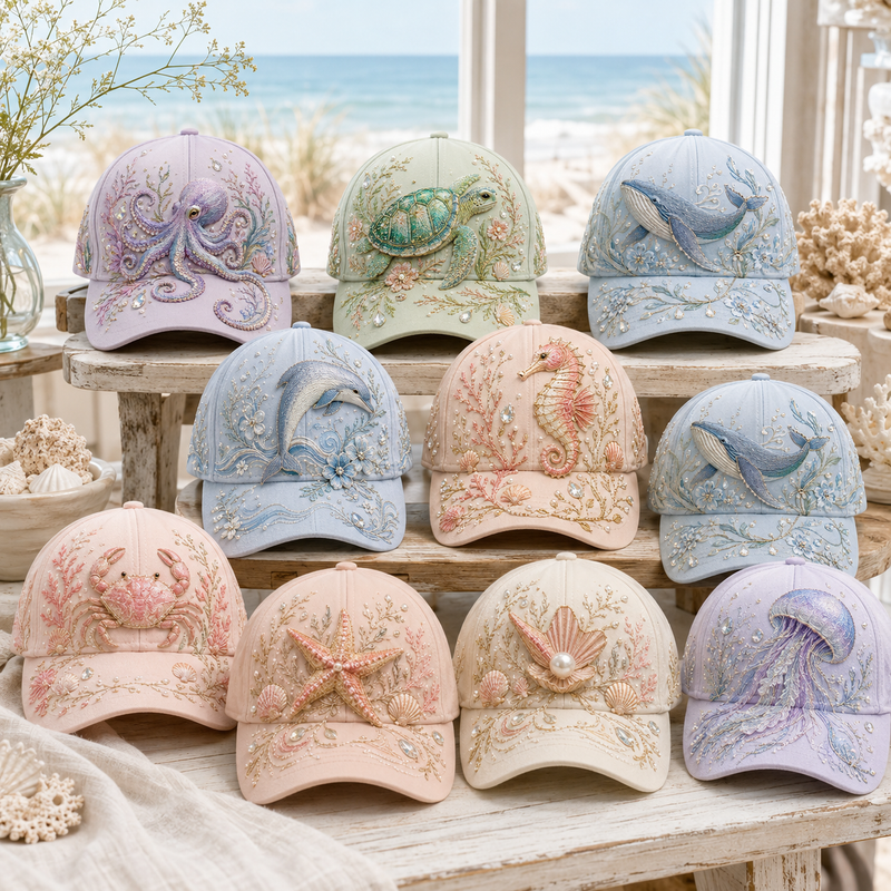 OceanVista – Premium 3D Embroidered Marine Life Cap