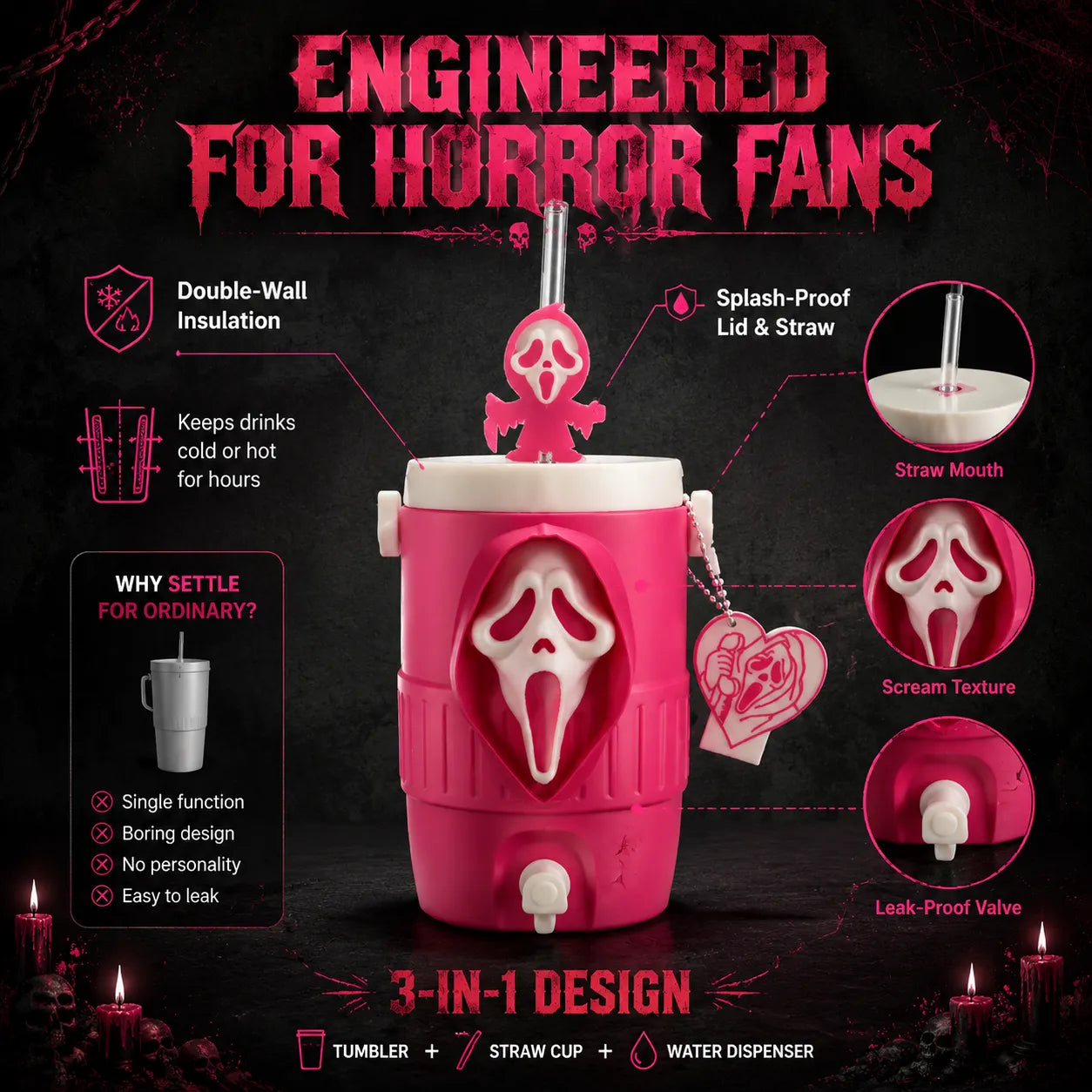 SpookyChill – Horror Themed Insulated Can Tumbler