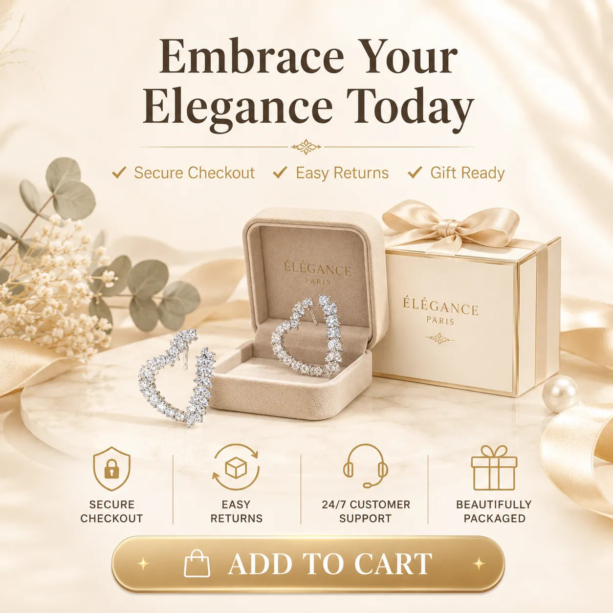 LumiVine – Elegant Rhinestone Heart Dangle Earrings