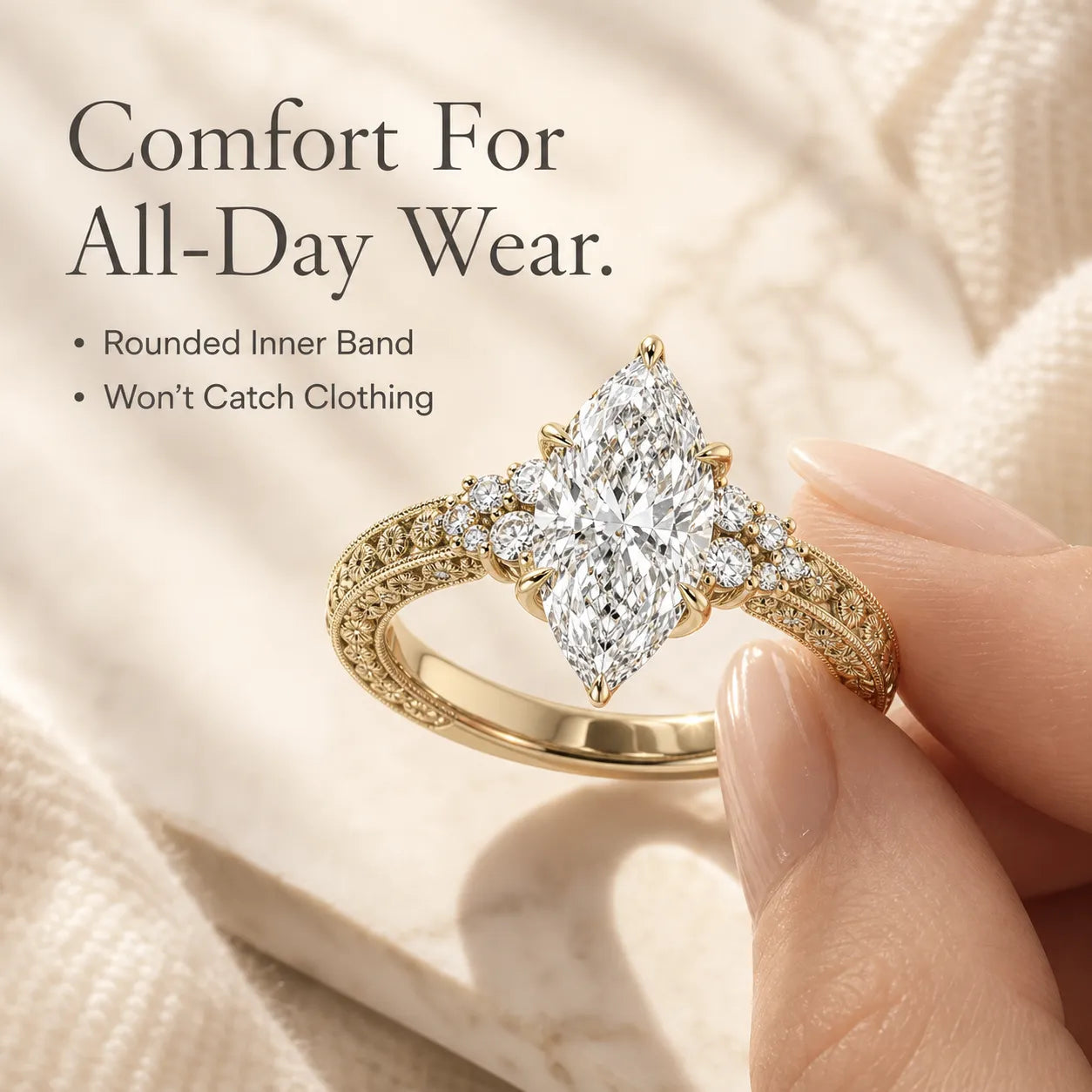 BlushAura – Vintage Marquise Ring