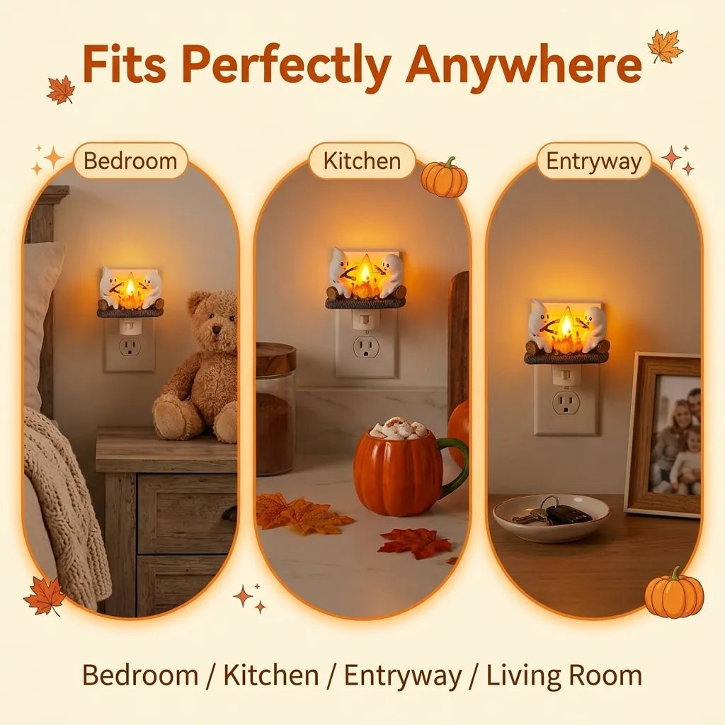 GhostGlow – Cozy Halloween Campfire Night Light