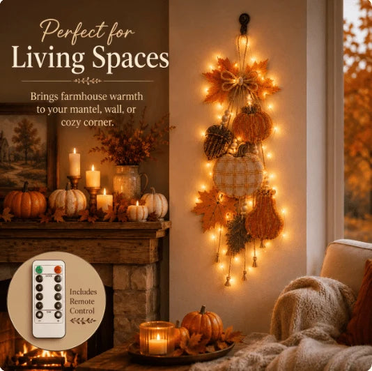 HarvestCharm – Rustic Autumn Wooden Door Hanger