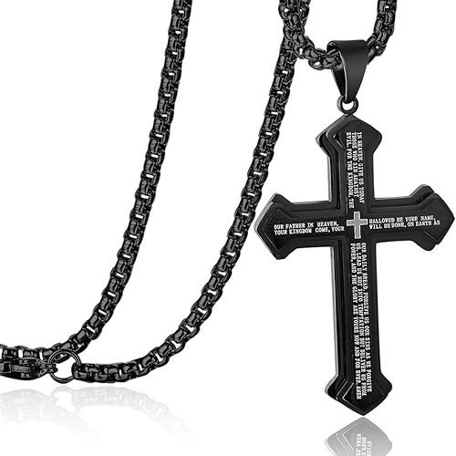 CrestOria – Lord’s Prayer Layered Cross Necklace