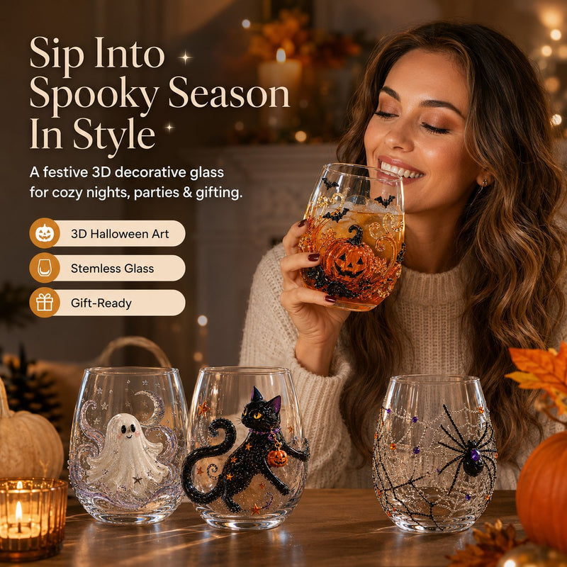 SpookySip – Artisan Halloween Drinking Glass