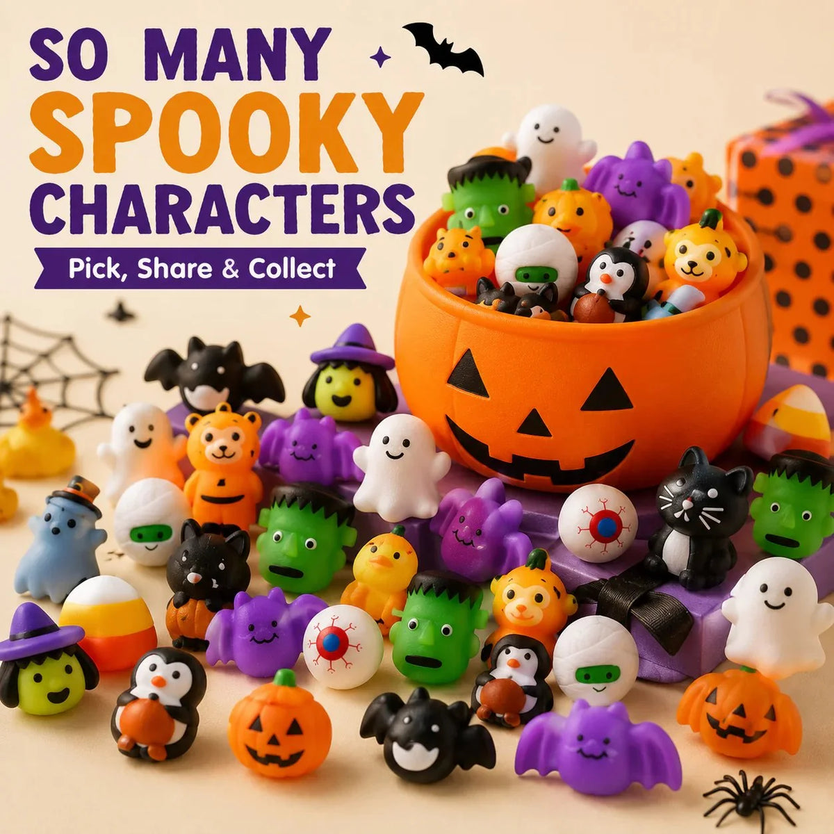 SpookJoy – 30-Piece Halloween Mochi Squishy Toy Set