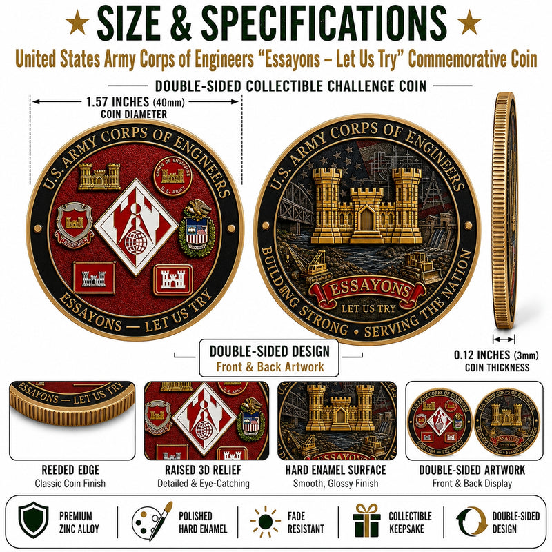 CorpsCrest – U.S. Army Corps of Engineers “Essayons” Coin