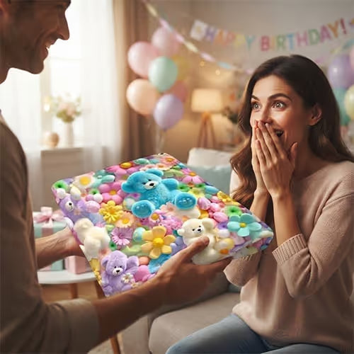 VelvetCloud – Cute Plush 3D Floral Throw Blanket