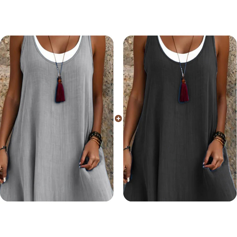 ChicLayer – Sleeveless Fake 2-Piece Dress