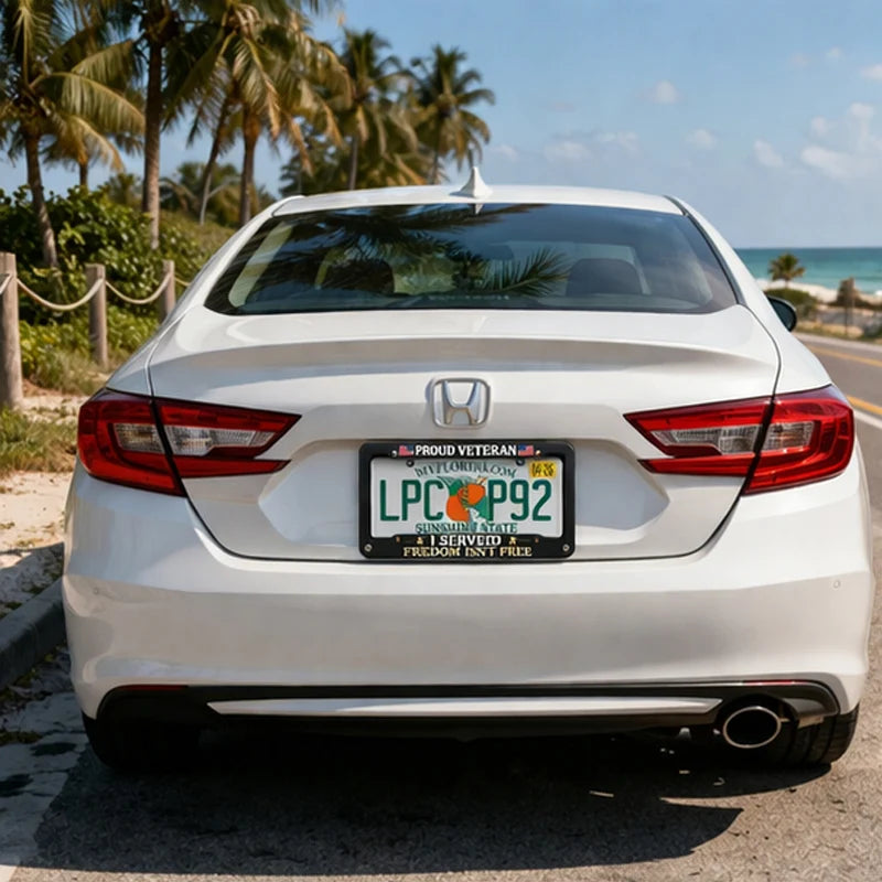 ValorFrame – Veteran Tribute Metal License Plate Frame