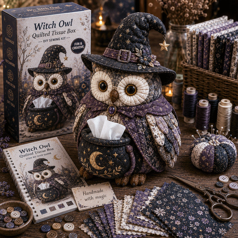 StitchOwl – Quilted Tissue Box DIY Sewing Kit