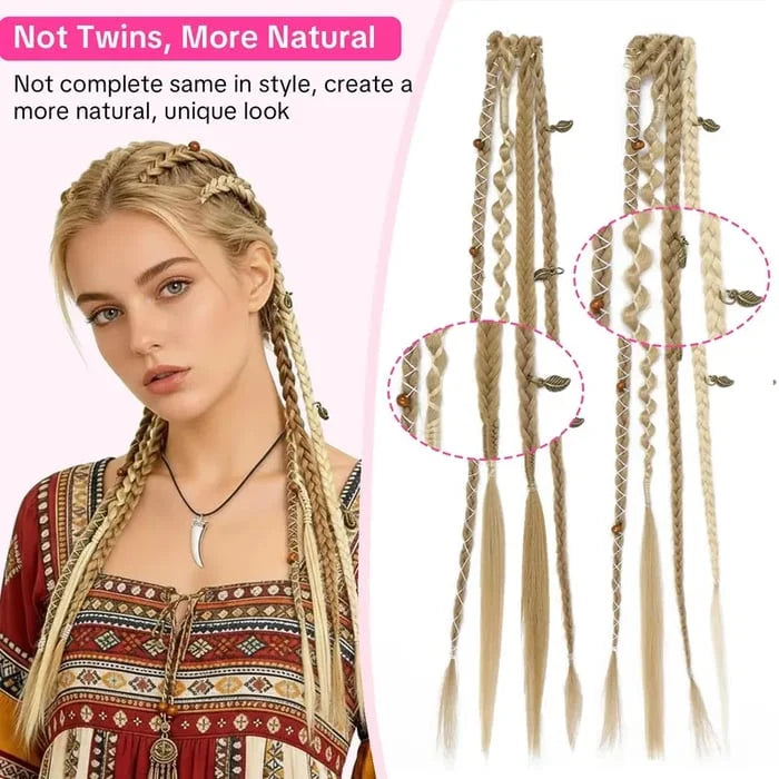 BohoGlow – Beaded Clip-In Braids