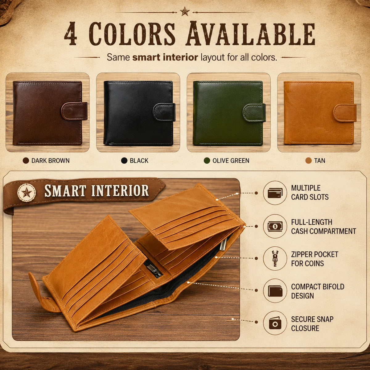 NobleFold – Premium Multi-Compartment Leather Wallet