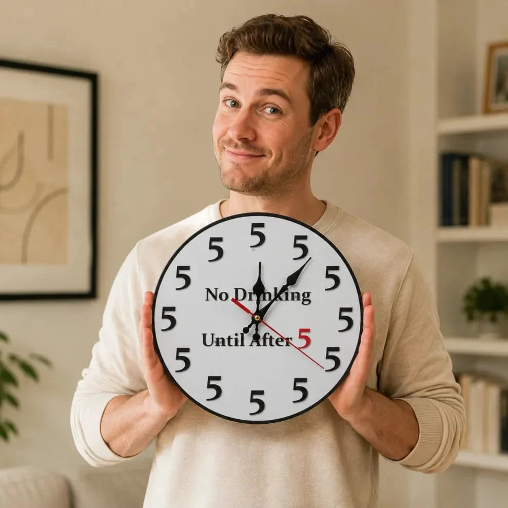 FunnyHour – "No Drinking Until After 5" Wall Clock