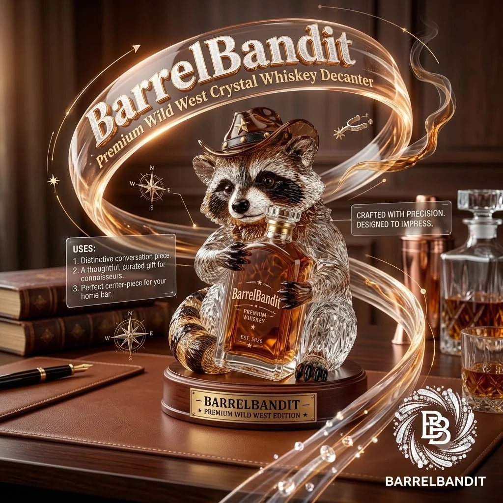 BarrelBandit – Premium Wild West Crystal Whiskey Decanter
