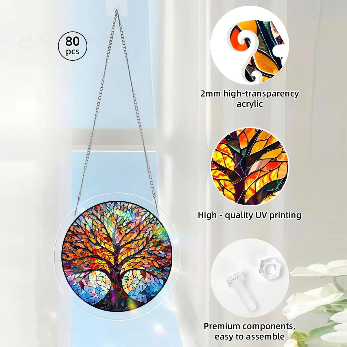 EmeraldFlame – Acrylic 80 Pcs Suncatcher Puzzle