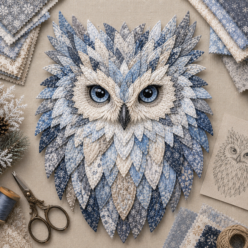 OwlNest – Layered Fabric Owl Wall Art