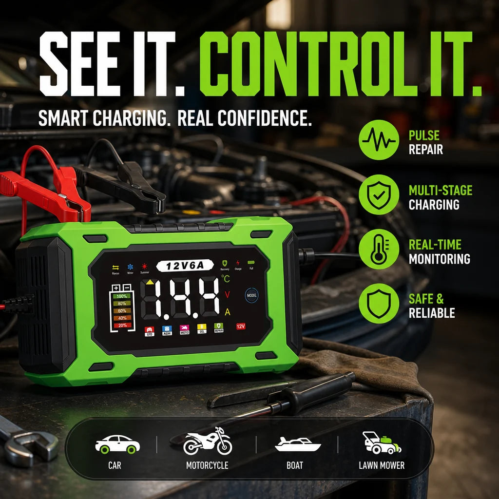AutoVolt – 12V Smart Battery Charger & Repairer