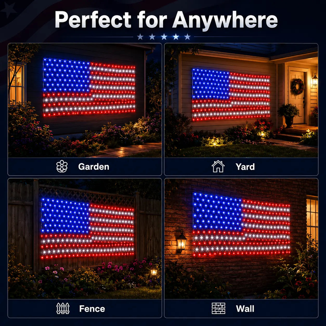 FreedomShine – Solar Powered Patriotic Flag Lights