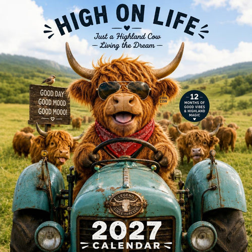 MooDelight – 2027 Highland Cow Wall Calendar