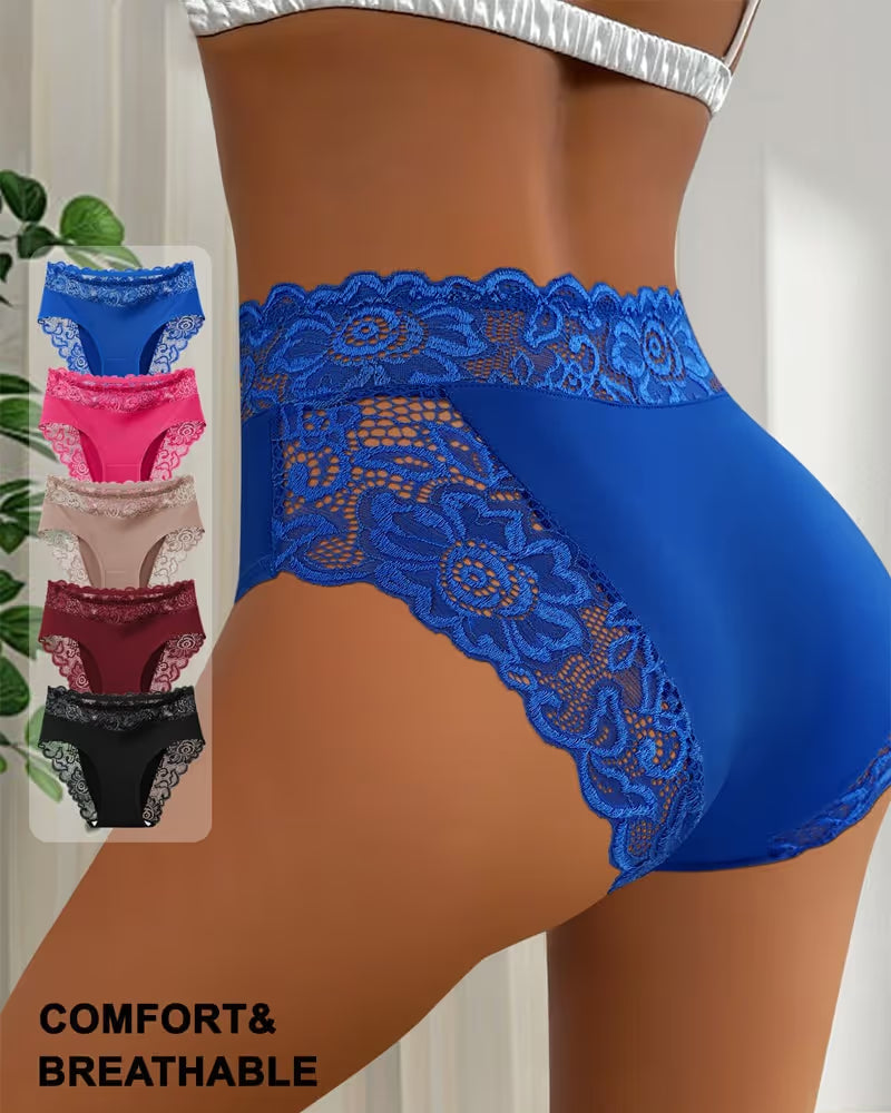 SilkenCharm – Delicate Lace Mid-Rise Panties