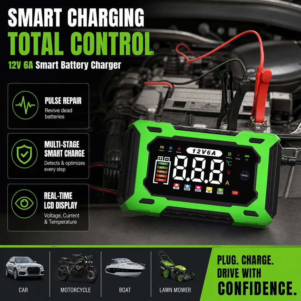 AutoVolt – 12V Smart Battery Charger & Repairer