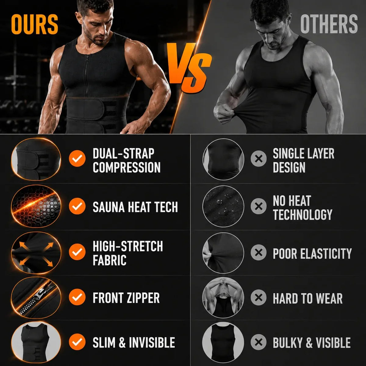 CoreForge – Men’s Sweat Sauna Shaper Vest