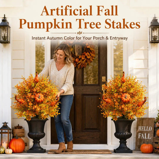 FallBloom – Full Foliage Autumn Pumpkin Garden Stakes