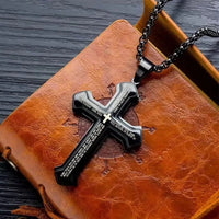 CrestOria – Lord’s Prayer Layered Cross Necklace