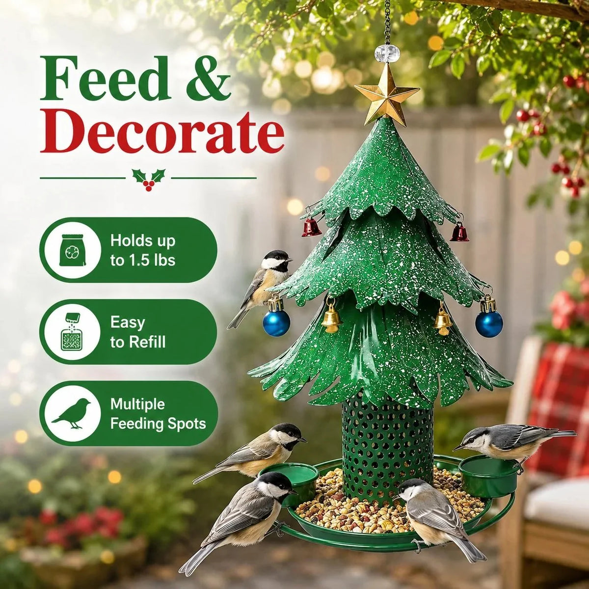 FestivePerch – Premium Christmas Tree Bird Feeder
