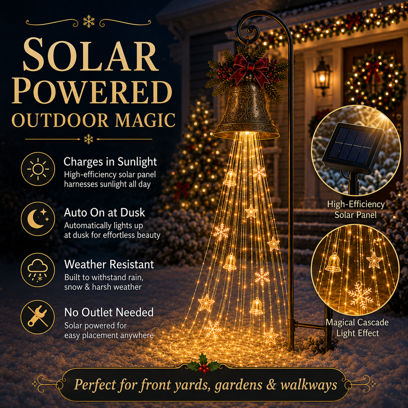 BelloraGlow – Christmas Bell Cascade Solar Yard Light