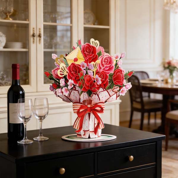 🌼💌 Forever-Blooming 3D Flower Pop-Up Card– Personalized Love Message & Everlasting Bloom 🎁