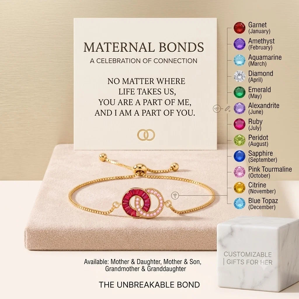 ForeverBond – Custom Two Stone Family Memory Bracelet