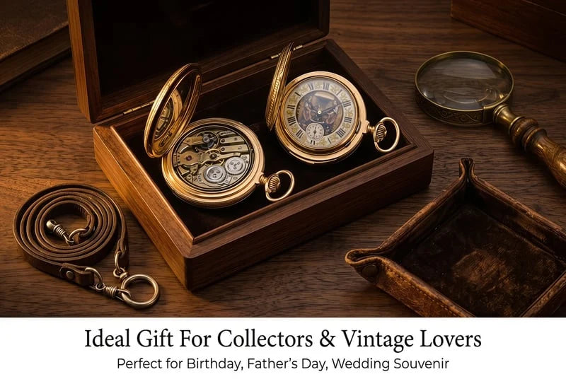 HeritageTime – Gold-Plated Mechanical Pocket Watch