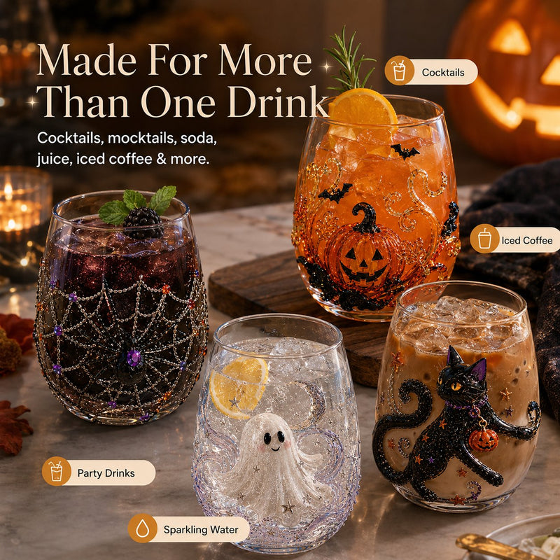 SpookySip – Artisan Halloween Drinking Glass