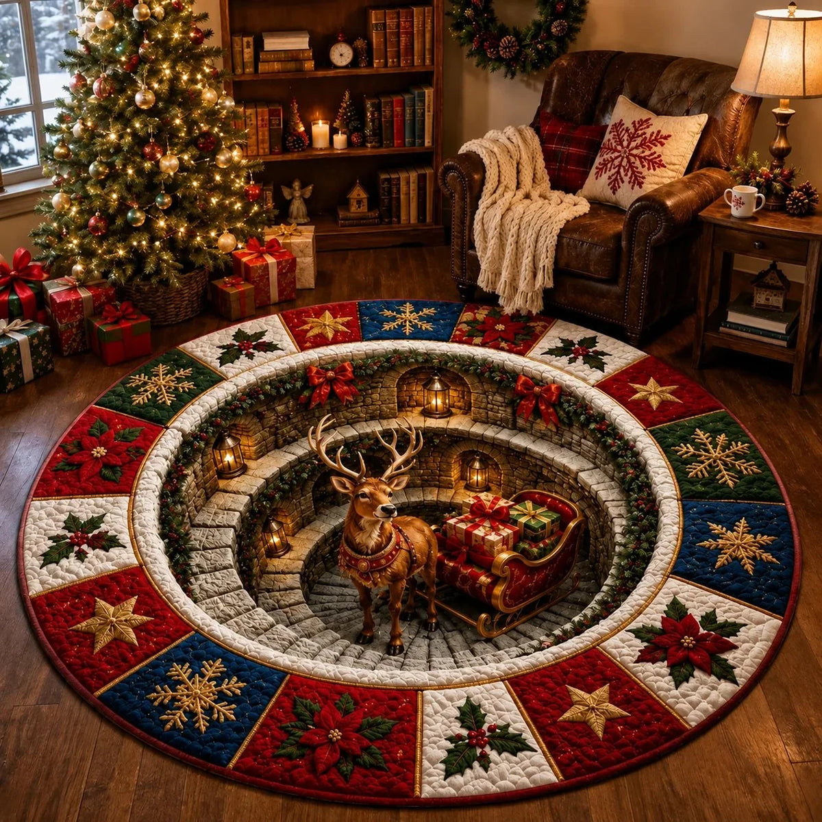 YuleVista – 3D Optical Illusion Christmas Rug