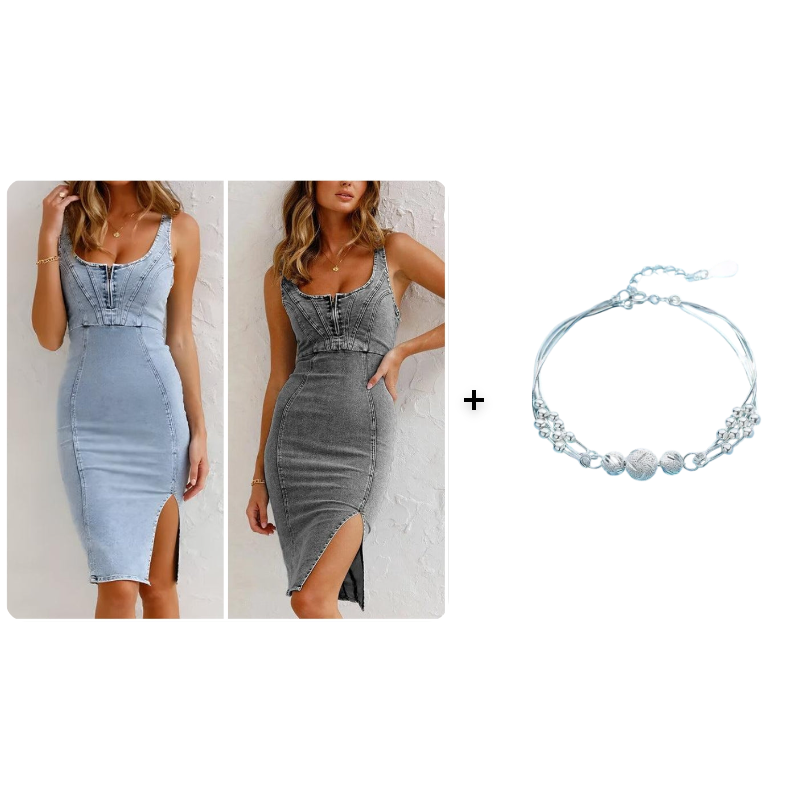 ChicCurve – Elegant Slim Fit Denim Dress