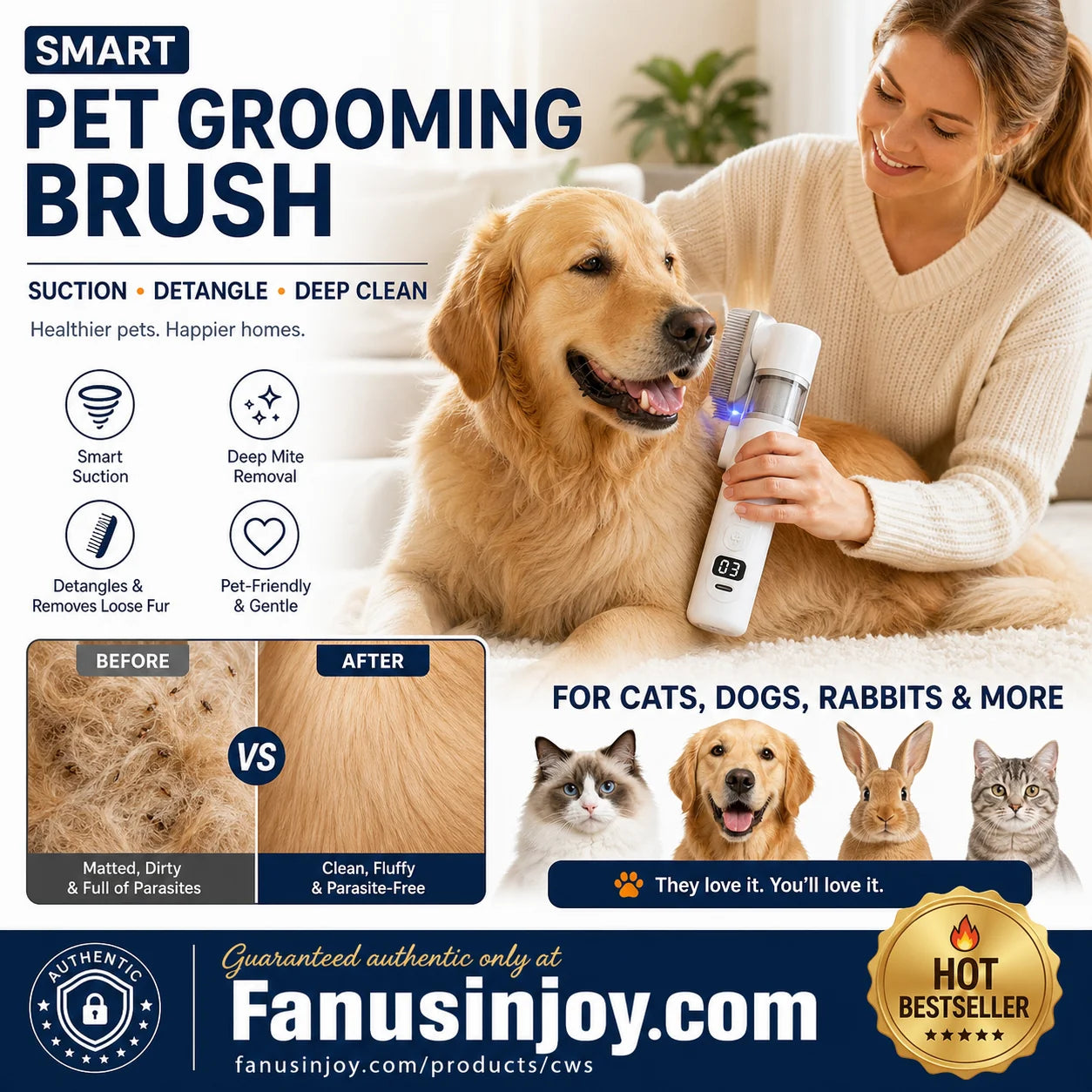 PawForce – Electric Pet Grooming Comb