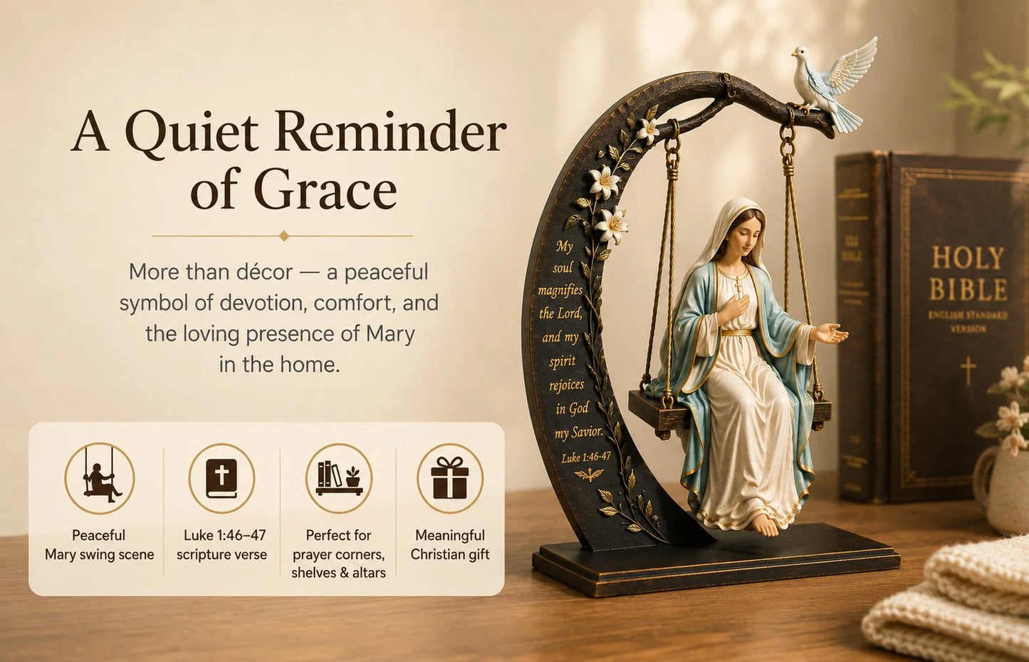 FaithGrace – Christian Jesus Swing Table Ornament