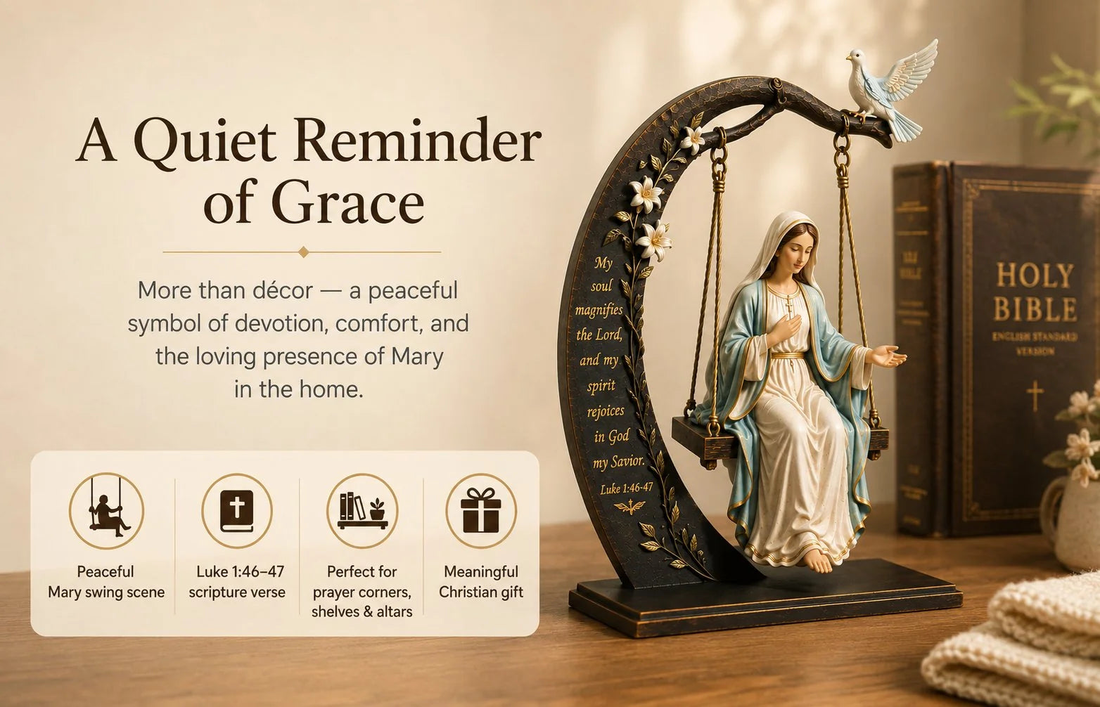 FaithGrace – Christian Jesus Swing Table Ornament