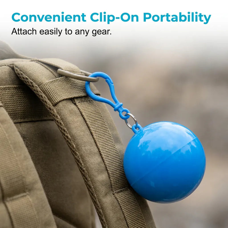 RainPod – Compact Hooded Rain Poncho with Keychain Case
