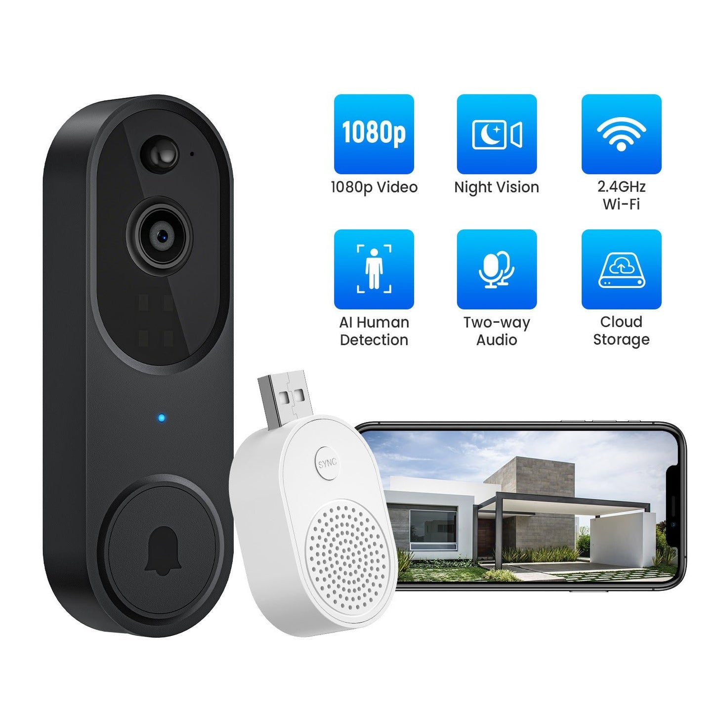Wireless Smart Doorbell Camera