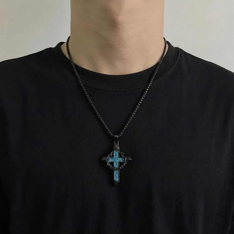 FaithStone – Turquoise Cross Necklace