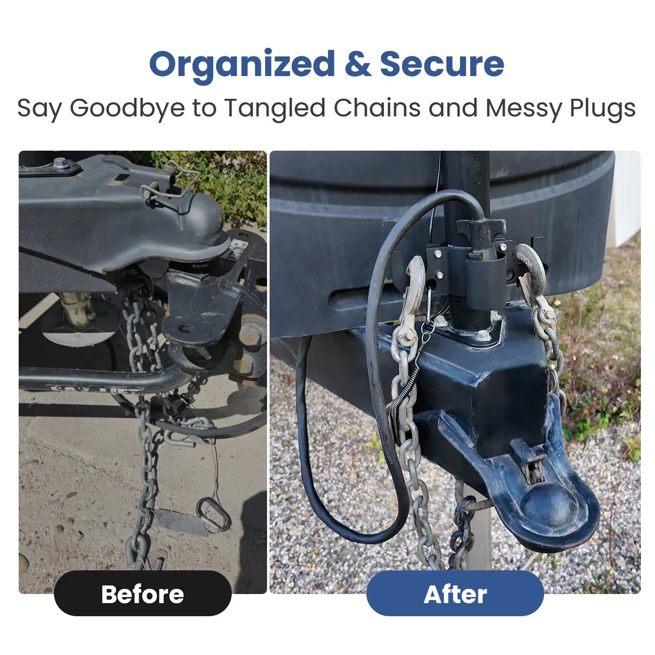 💪SELLING FAST! 49% OFF🚗Aluminum RV Towing Chain Organizer & 7-Way Plug Holder