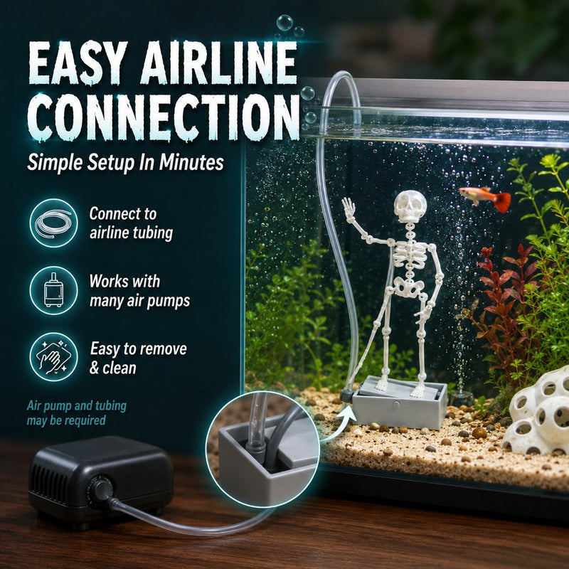 AquaBones – Dancing Skeleton Aquarium Ornament
