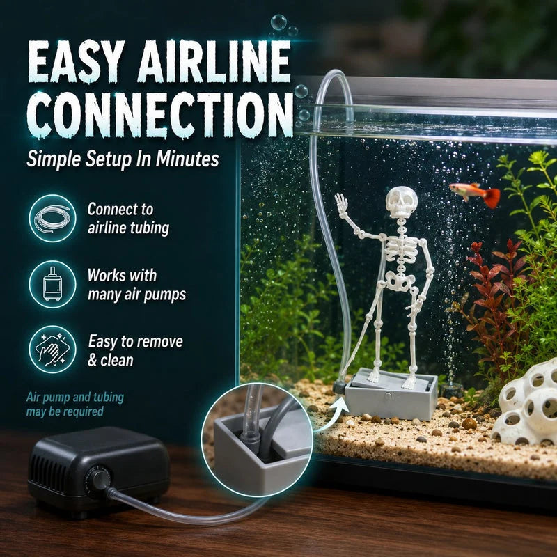 AquaBones – Dancing Skeleton Aquarium Ornament