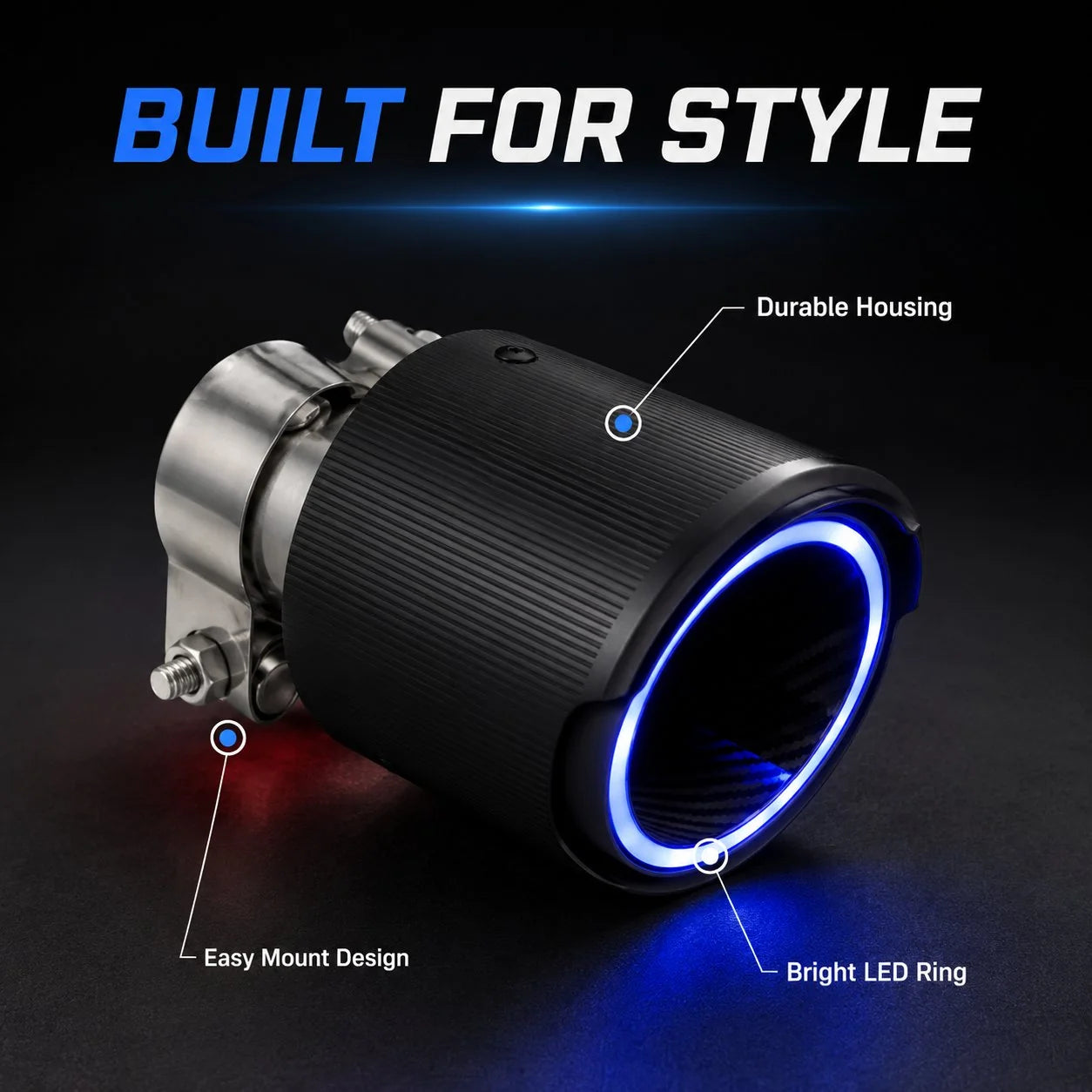 TurboFlare – Premium Carbon Fiber LED Exhaust Pipe